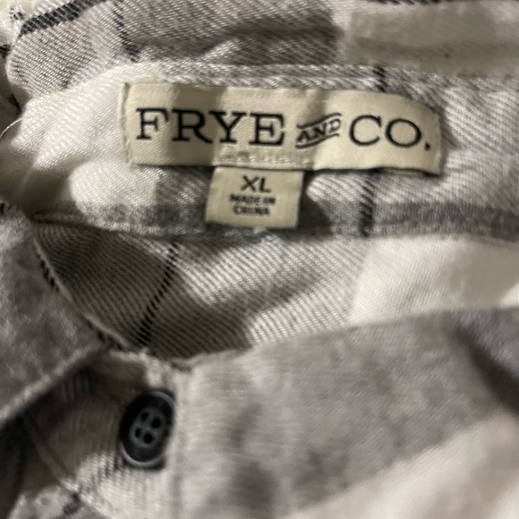 Frye Gray and White Plaid Shirt - Picture 4 of 4